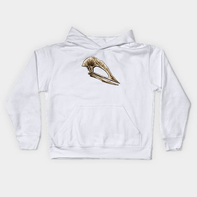 Tupuxura Pterosaur Skull Kids Hoodie by CassWArt